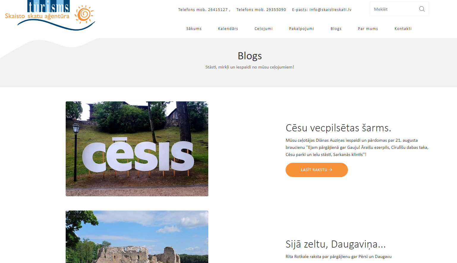 Blogside skærmbillede